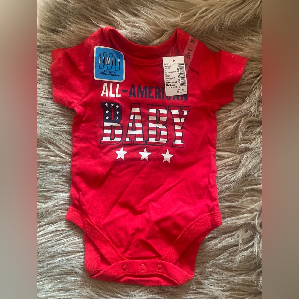 NWT Children’s Place All American Baby Fourth of July short sleeve onesie